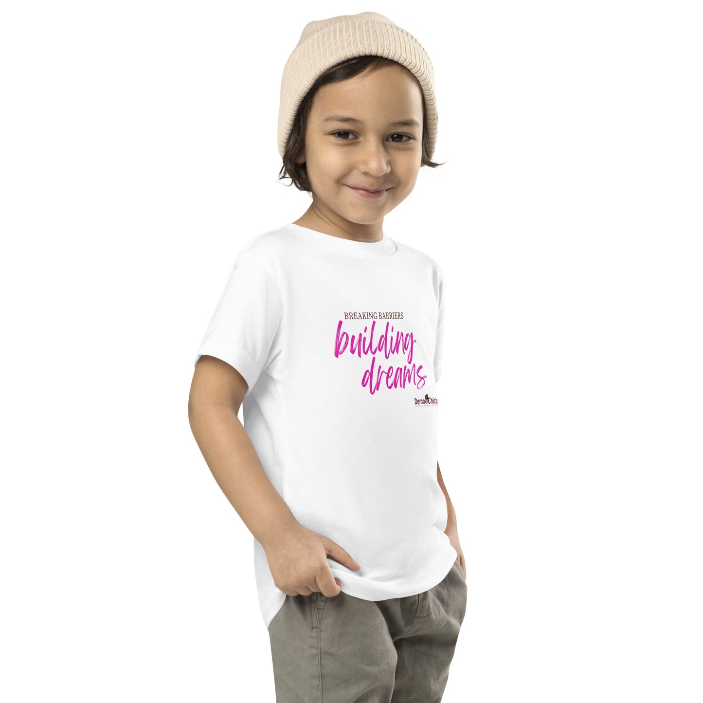 Breaking Barriers Building Dreams by Demo Chicks Toddler Short Sleeve Tee